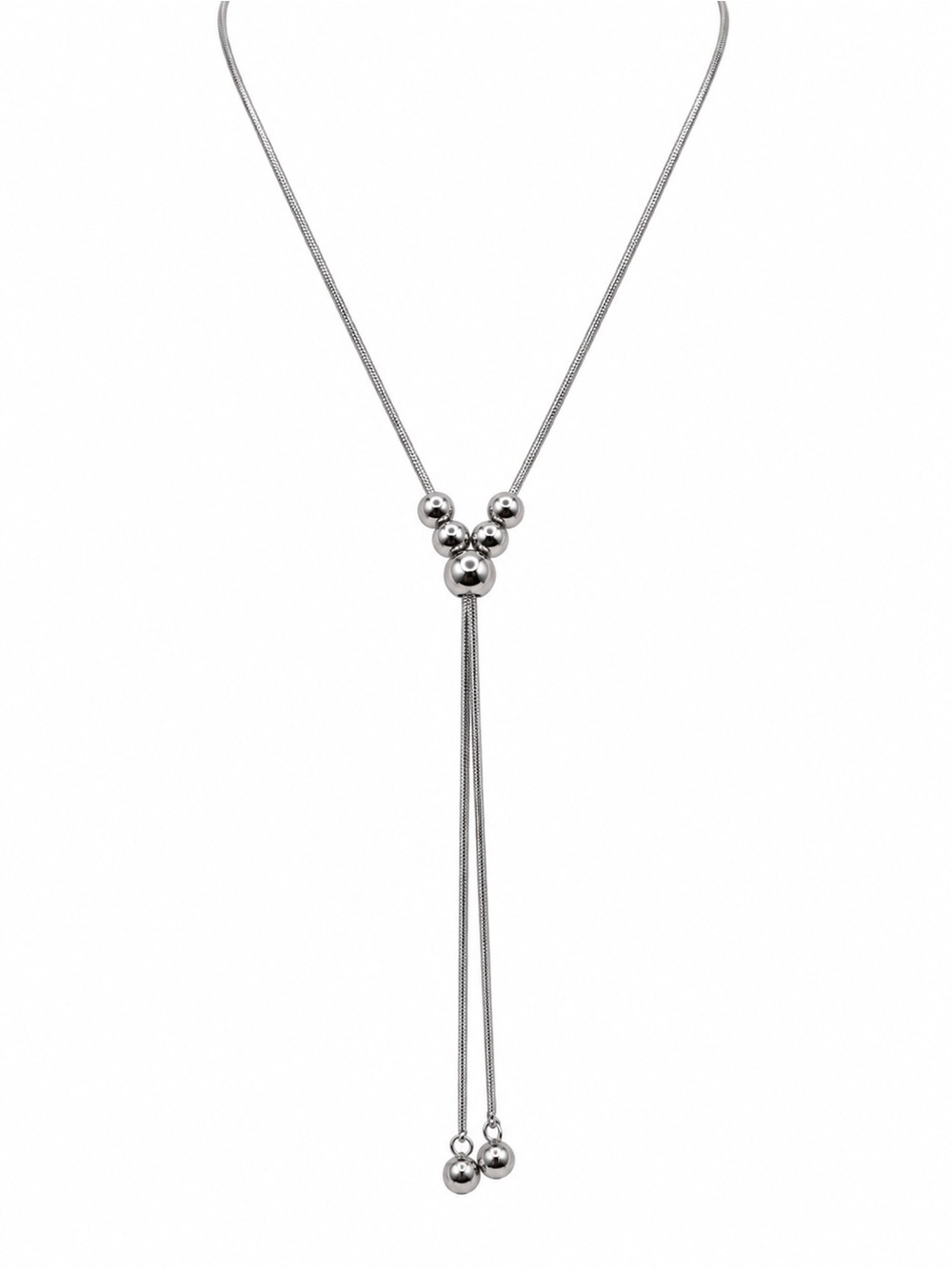 Adjustable Multi Ball Lariat Necklace